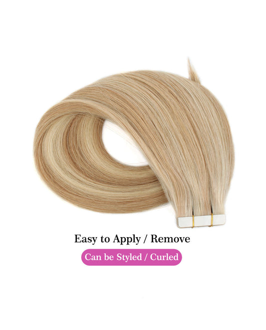 16 inch Tape In Hair Extensions Highlights 12/60# Real 100% Human Remy Hair
