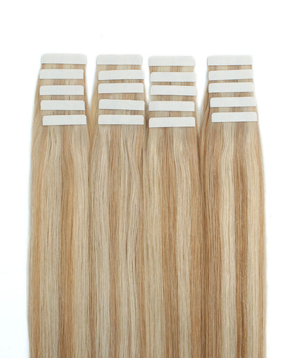 14 inch Tape In Hair Extensions Highlights #12/60 Real 100% Human Remy Hair